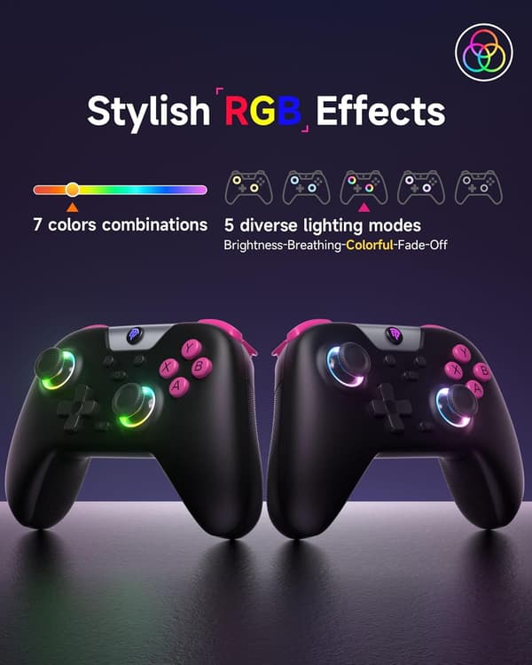 X05 RGB Trådløs Gaming Controller til PC/Steam/iPhone/Android/Switch