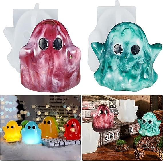 Spökform i Resin, 2 Spökformade Silikonformar, Silikon Epoxy
