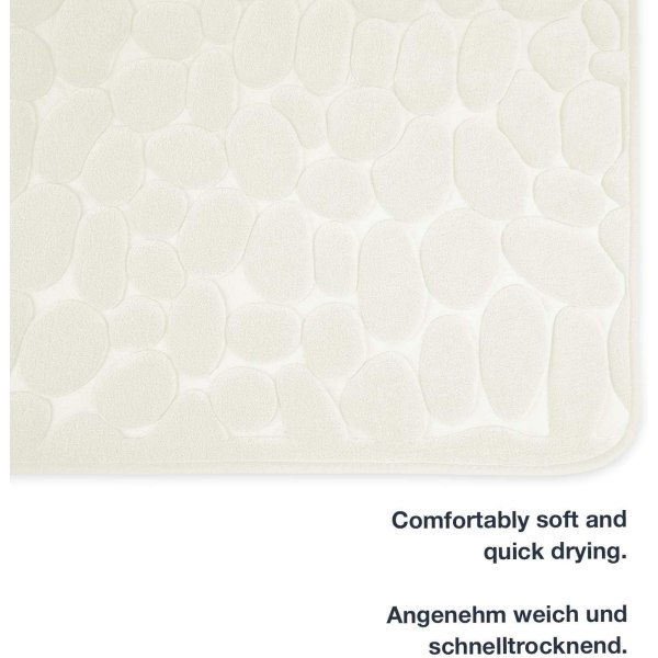 Bademåtte med Memory Foam, Skridsikker Bademåtte, Vaskbar og Hurtig