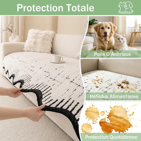 Blødt skridsikkert sofabetræk, møbelbeskyttelse og dekoration, til hunde og kæledyr (Beige, 70 * 90 cm)