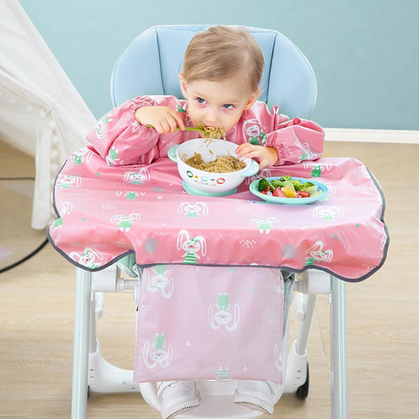 Babyspiskeforklæder - Langærmet babyspiskeforklæde, vandtæt
