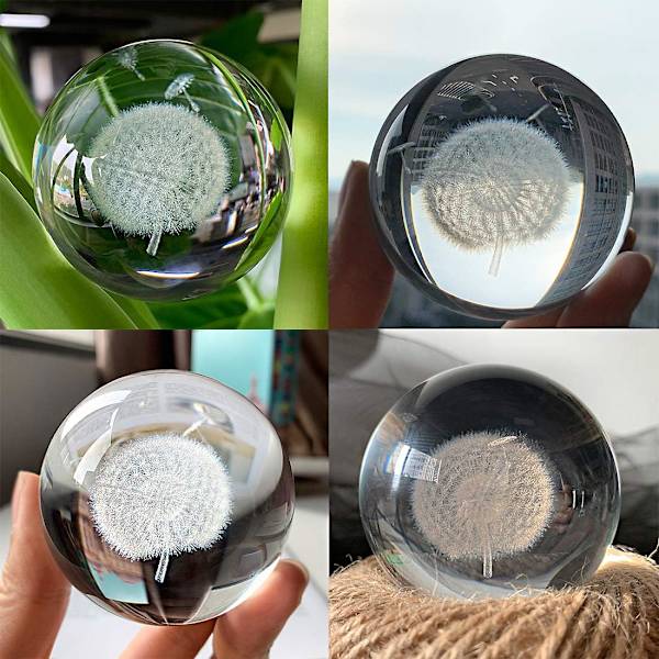 1 Stycke Kristallglaskula Pappersvikt med Glas