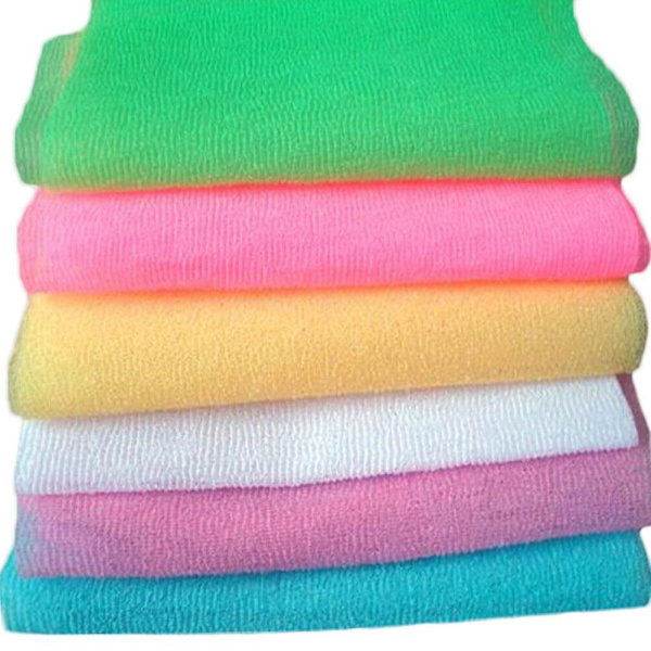 5 st Nylonskrubbhandskar för bad och dusch, exfolierande kroppsskrubb, blå