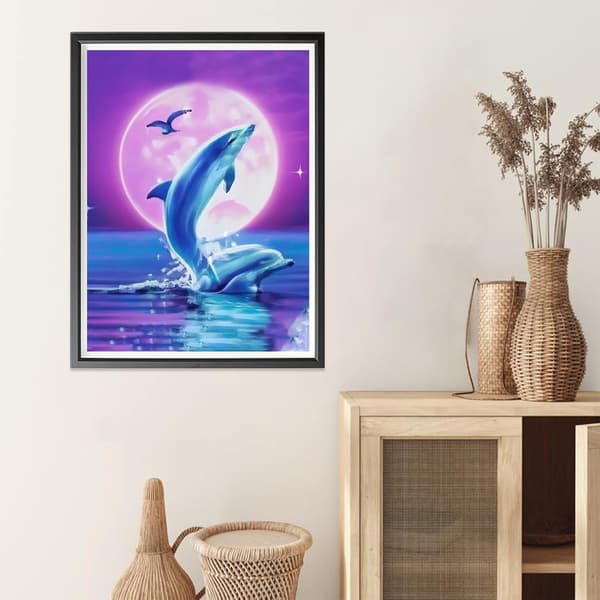 DIY 5D diamantmaleri sæt Delfin, diamantbroderi dyr