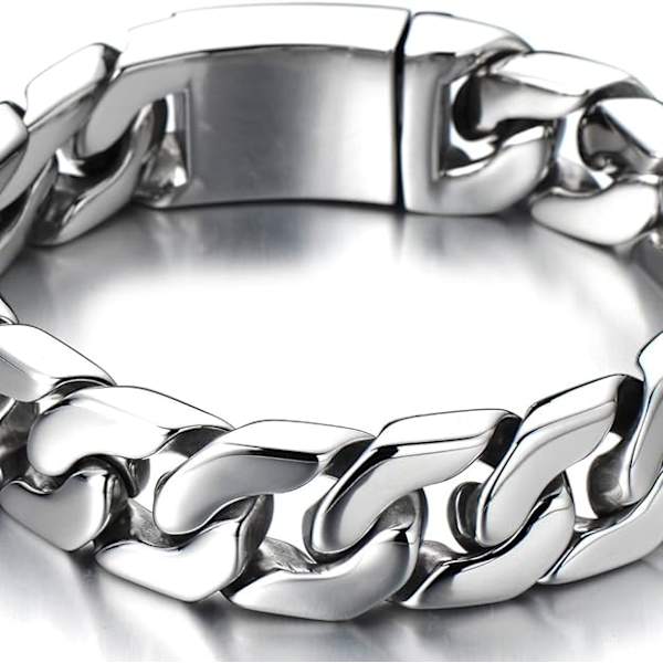 1 st armband för män i curb-kedjestil - rostfritt stål -