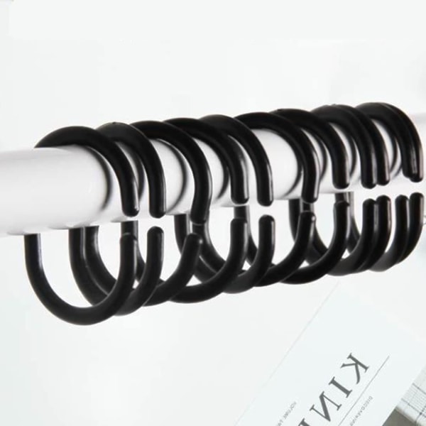 12 Pak Plast Glide-Showergardineringe Sorte