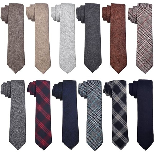 Smal Tweed-slips i bomull för män 6 cm