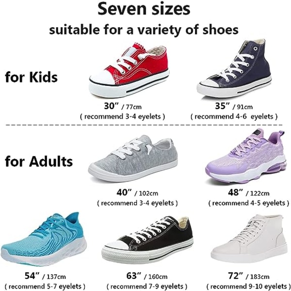 3 Par Skosnören, 0,8 cm Breda Platta Skosnören för Sneakers, Löpning