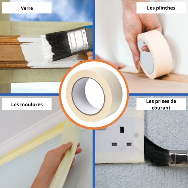 2-pack - Maskeringstejp - 50 mm x 50 m - För skydd