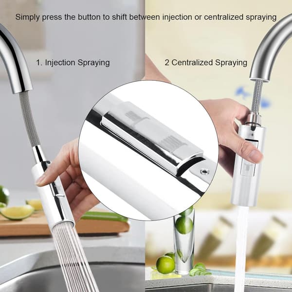 Kjøkkenkran Sprayhode Pull Down Kran Sprayhode Kjøkkenkran Sprayer Spout Reservedel Kranhode 2 Moduser