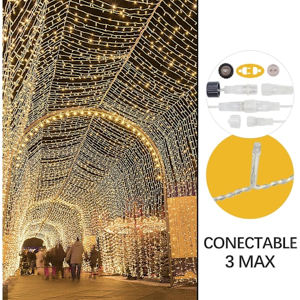 300 LED-gardiner 3M*3M Vattentäta IP44 Utomhus och Inomhus