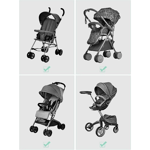 (2-pack) Barnvagnskrok, Yuccer 2 st barnvagnshängare väska krok för Yoyo barnvagn Universal barnvagnsklämma tillbehör