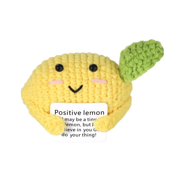 1 söt stickad citrondockleksak