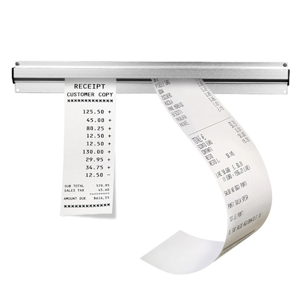 1 tilauspidike tilausten, tarrojen tai paperin säilytykseen (30 cm, mukana ruuvit ja 3M-tarrat)