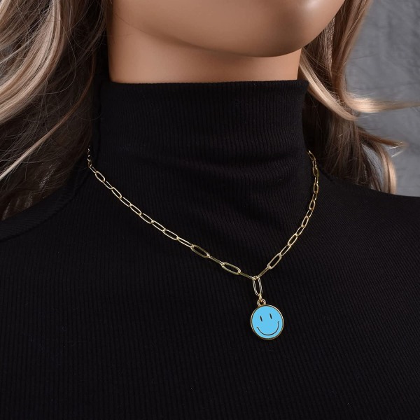 14K Guldförgylld Pappersklippskedja Halsband  Trendigt Halsband för