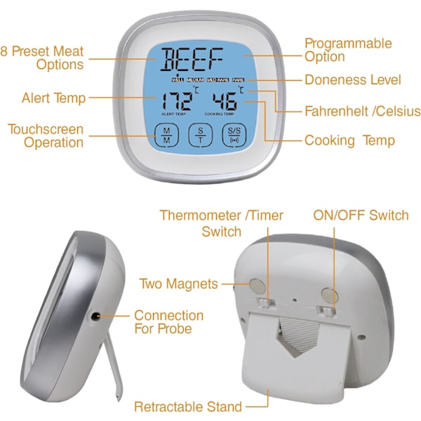 Kötttermometer, Digital Termometer för Snabb Avläsning