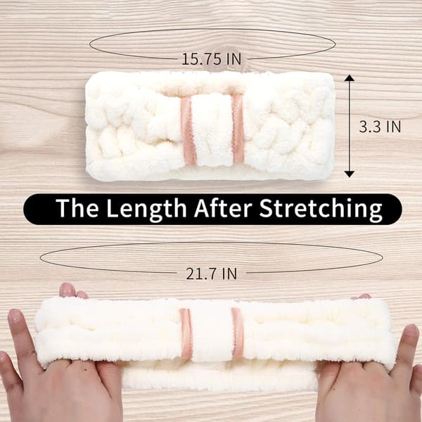 (hvid, grå, khaki) 4-pak Microfiber Spa Pandebånd til Hud