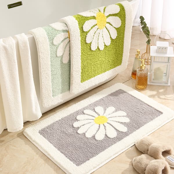 En mintgrön badmatta, vacker daisy badmatta 40x60cm