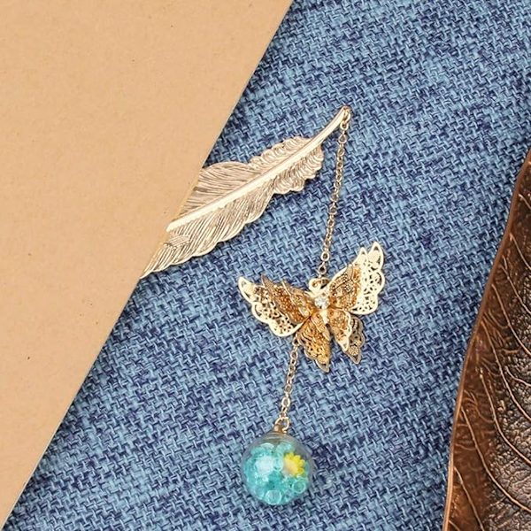 6 kpl Metal Butterfly Feather Metal Kirjanmerkki perhosella ja