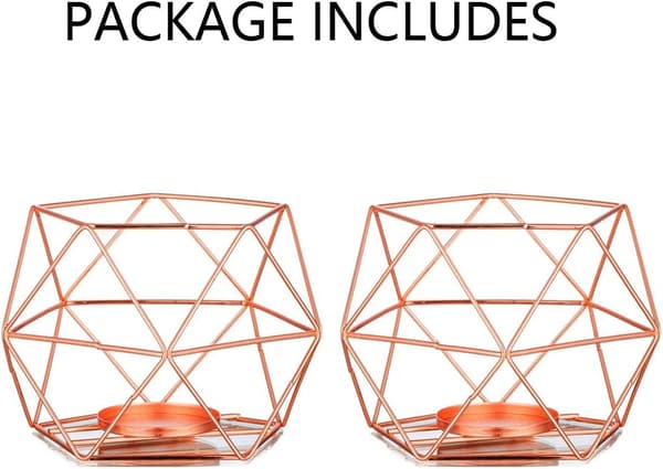 2 stk. søylelysestaker for bord, roségull te