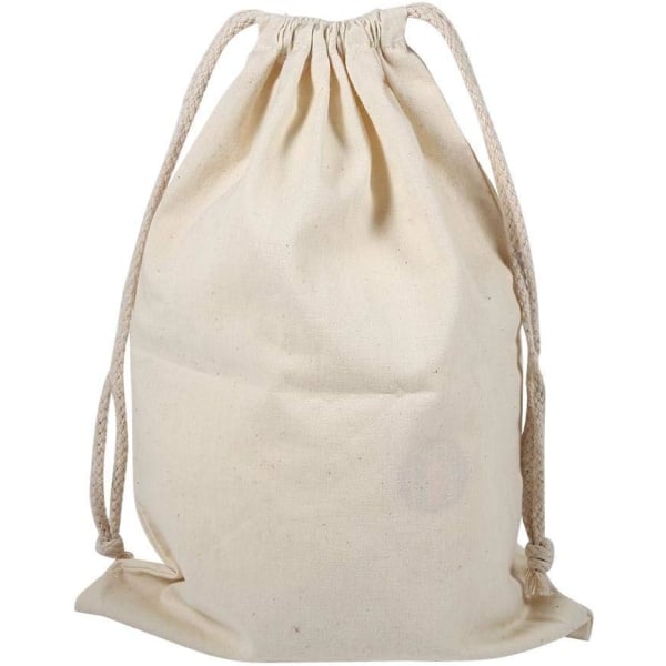 Bomuldspose (6 stk), flad taske, vaskepose, bomuldshusholdningstaske