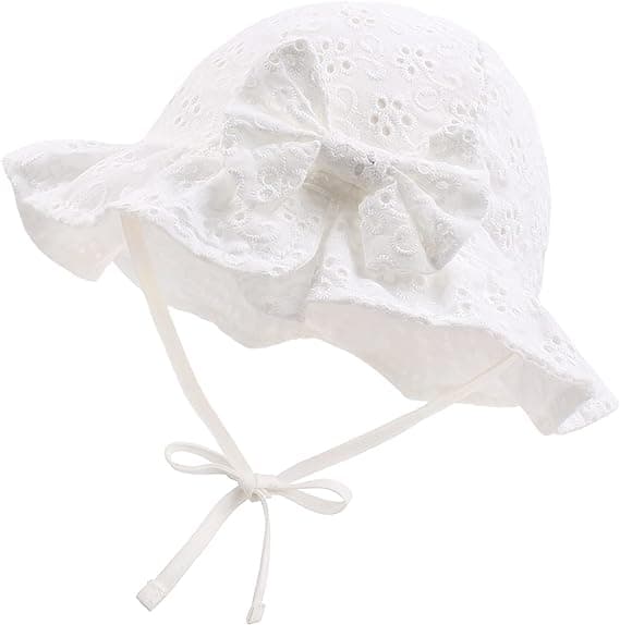 Spetsnodd Sommarhatt för Babyflicka (42-45cm) Bomulls Solhat Nyfödd