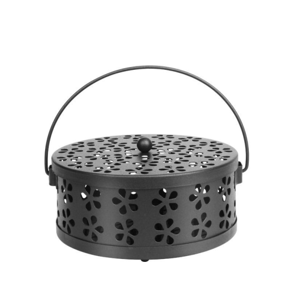 1 sort retro metal skelet myggespiralholder røgelseboks