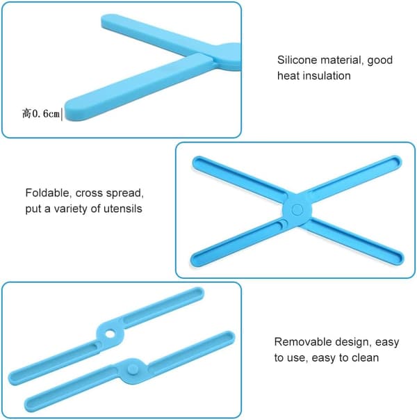 2 Stykker Kreative Silikon Isolationsmåtter Foldbare Pandermåtter Trivet