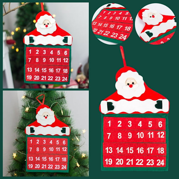 1 stk. Julekalender med daglige fornødenheder, ikke-vævet julemand