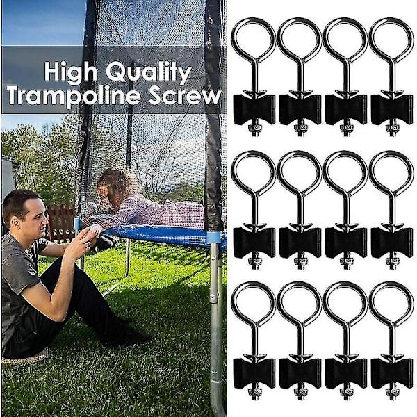 Trampolin skruvar 12 st/set Trampolin tillbehör, Svart och hållbar