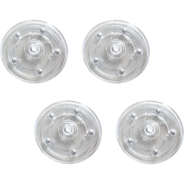 Sæt af 4 75mm Klar Plastik Lazy Susans med Drejelig Base