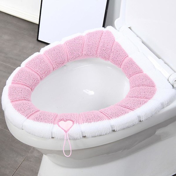 1 PcsPink HeartsToilet Seat Cushion Toilet Seat Cushion Cloth Toilet Cover Warm Toilet Mat Cover Stretch Washable Protective Cover for Universal Toile