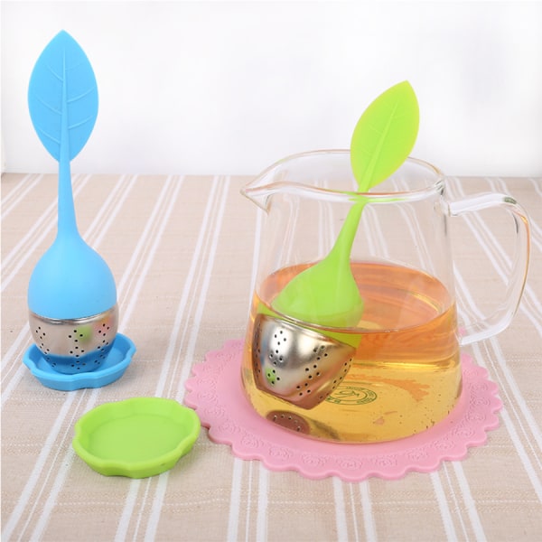 Teinfuser med fat 100% matkvalitet silikon te-filter &