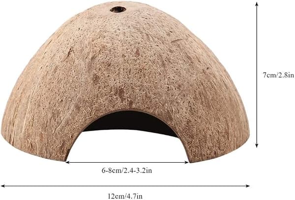 Reptilskjulested Hule, Naturlig Kokosnøttskall Reptil Hule Skjulested