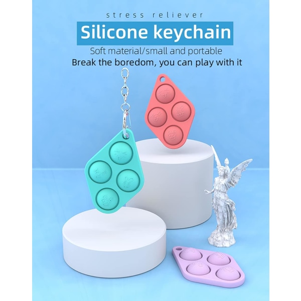 3-pack Bubble Sensory Toys Mini Sensory Toy Nyckelring Populär