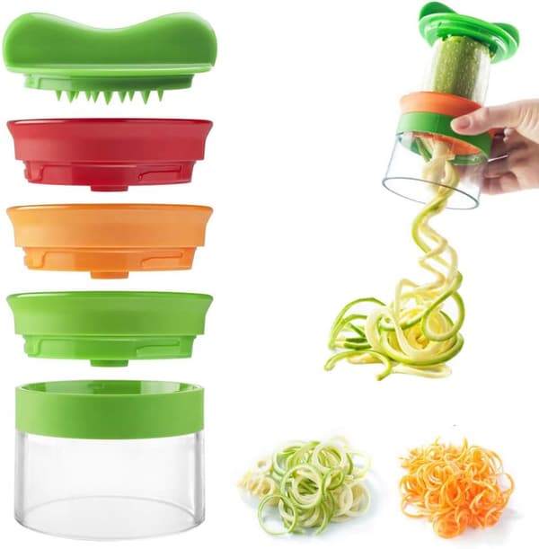 1 Styck 3 i 1 Grönsaksspiralizer, Handhållen Grönsaksskärare,