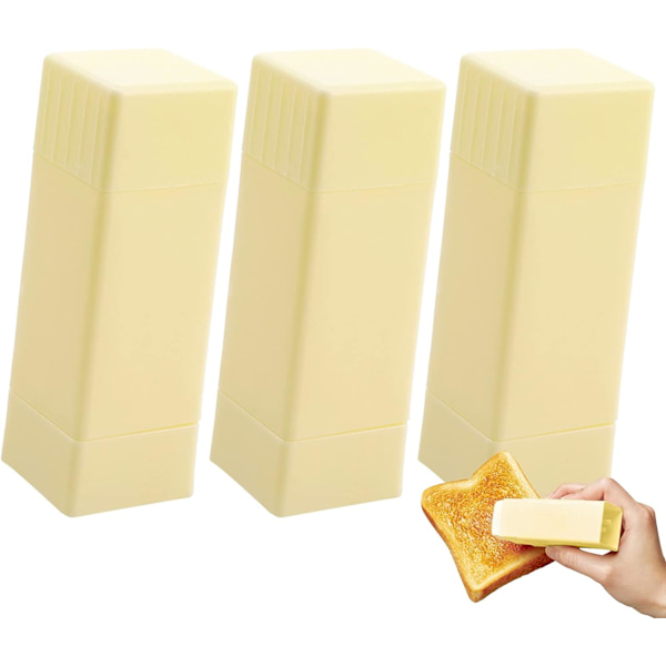 3-delt Gul Smør Dispenser, Smørpindholder Rotations