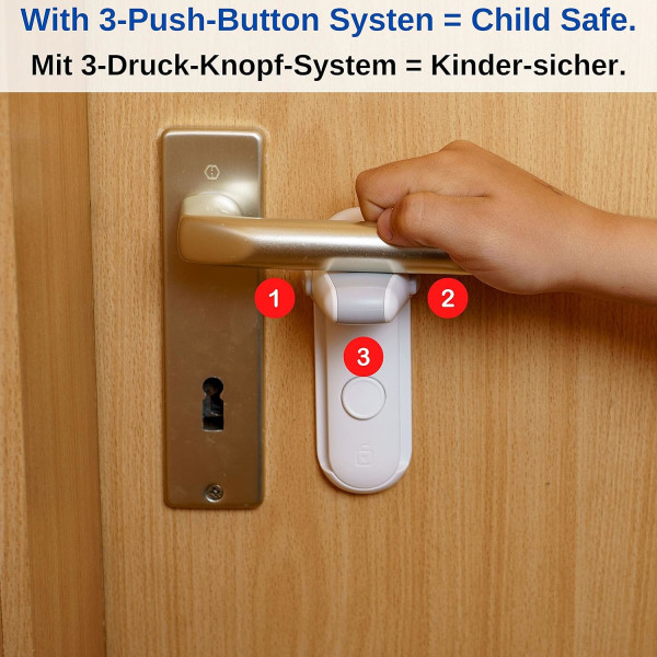 1 pakke dørhåndtakslås barnesikring dørhåndtakslås anti-driver