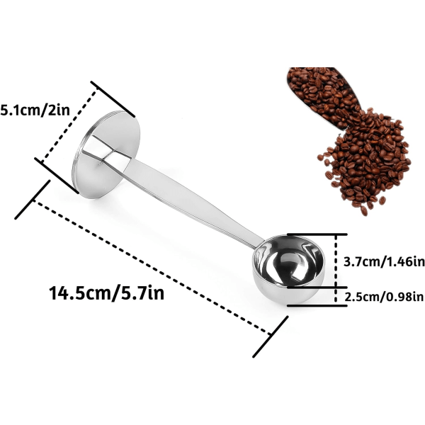 Espressotryckare och kaffemått, rostfritt stål -