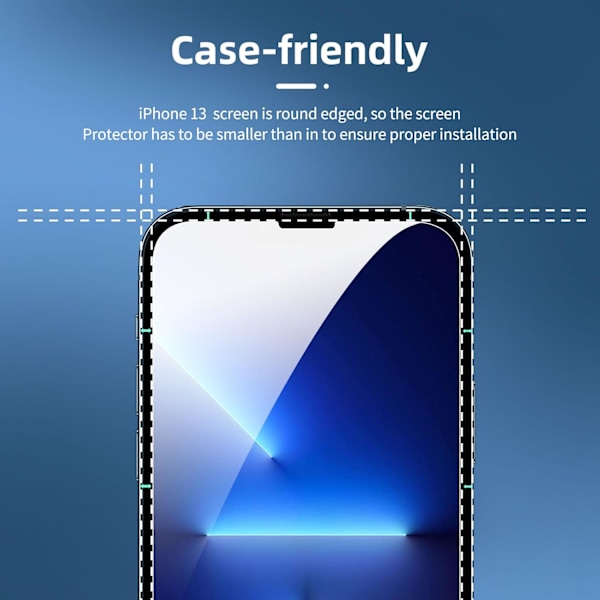 3-pack Skärmskydd i Härdat Glas, Designad för iPhone 14, 13, 13 Pro (6,1 tum), Fallvänlig, Repskyddande, Bubbelfri