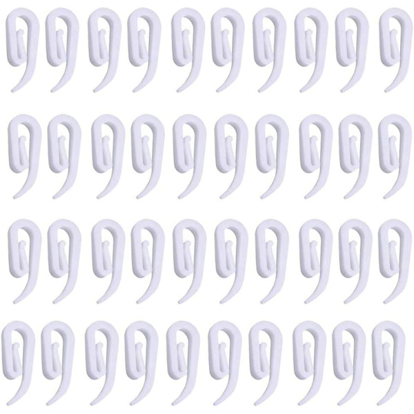 100 Hvite Plast Skyvegardin Kroker, Gardin Skyve Kroker
