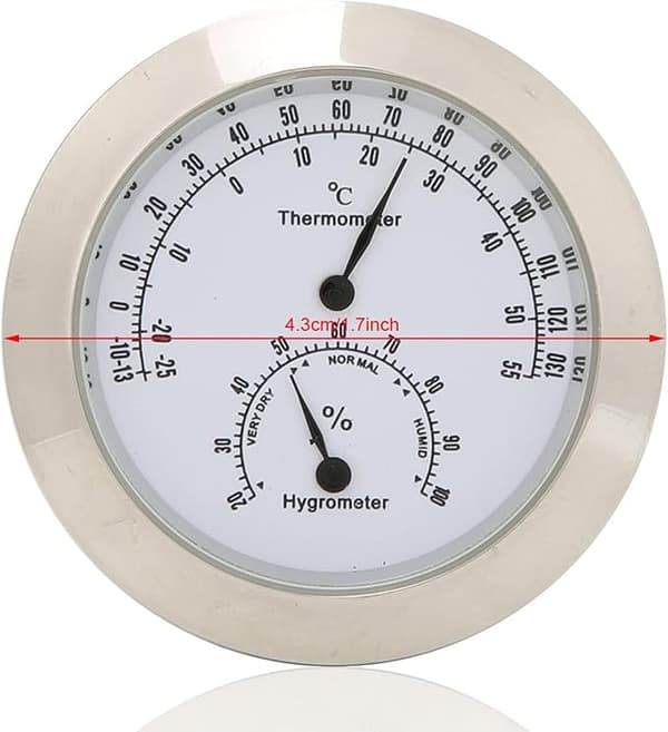 43mm / 1.7\" Instrumentboks termo-hygrometer til musik