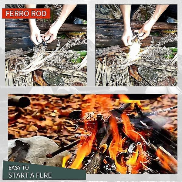 Flint Stick, Sommerfugleformet Flint Stick, Pladsbesparende, 2 Stykker Til Overalt Til Udendørs Overlevelse