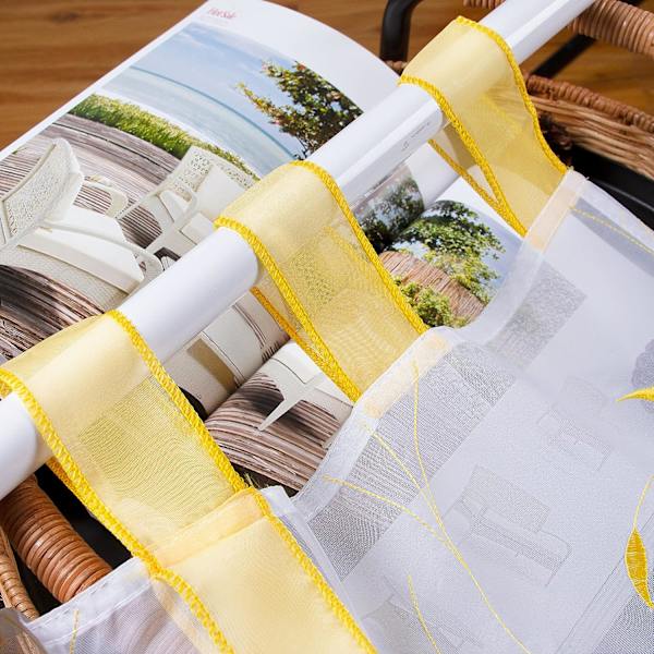 Gule, 120cmx140cm Vindu Gardin Broderi Romerske Skygger Sheer