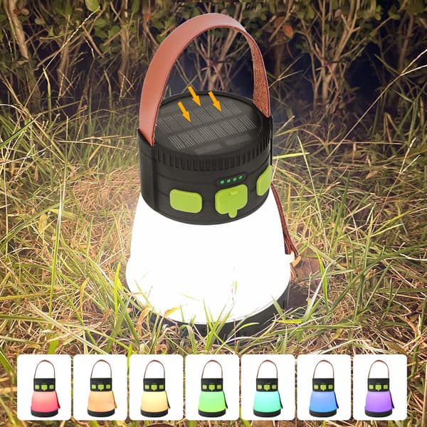 Solcelled campinglys 7200mAH oppladbart LED-lys 1500 lumen 8