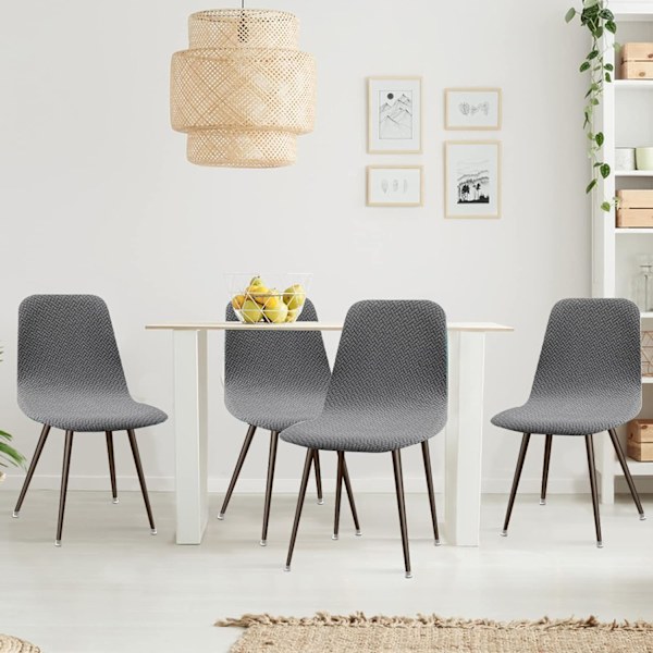 Utdragbar Stolsöverdrag Set om 6, Modern Tvättad Matstol