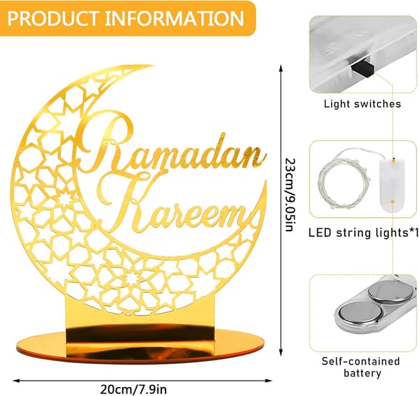 1 stk Akryl Eid Mubarak Dekoration, Eid Mubarak Ramadan