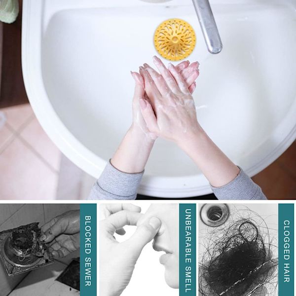 4-pack Silikon Vulkan Hårfångare för Badkar - Bra Grepp -