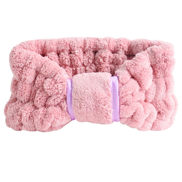 （Rosaröd/Lila）2-pack Mikrofiber Hudvård Spa Hårband Ansikte