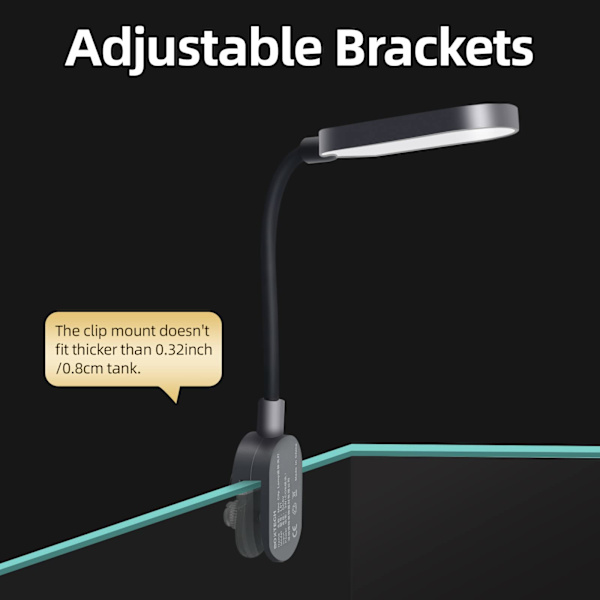 Akvarielys med adapter LED-klemme